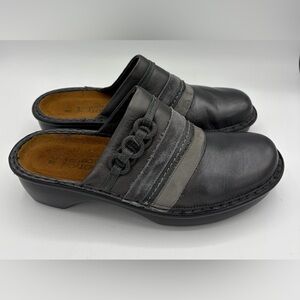 Naot Belize slate gray leather clog mule women’s size 7 round toe casual